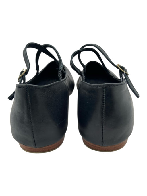 Bali Elf Shoe Size 12 Black Leather Upper Criss Cross Mary Jane Almond Toe Flats Black / 12