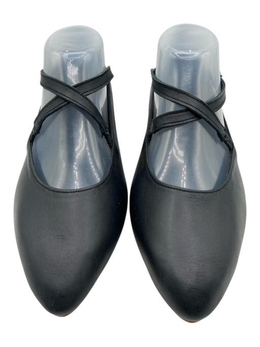 Bali Elf Shoe Size 12 Black Leather Upper Criss Cross Mary Jane Almond Toe Flats Black / 12