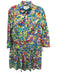 Saloni Size 0 Multi Cotton Abstract Print 3/4 Sleeve Collared Dress Multi / 0