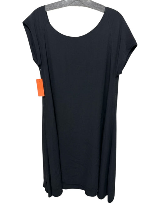 Bottega Veneta Size 40 Black Silk Wide Neck Cap Sleeve Pocketed Dress Black / 40