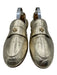 Tory Burch Shoe Size 6 Gold Leather Upper Metallic Logo Elastic Top Flat Loafers Gold / 6