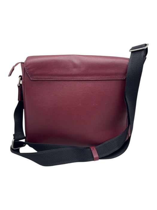 Vivienne Westwood Burgundy & Black Leather Crossbody Logo Messenger Bag Burgundy & Black / Medium