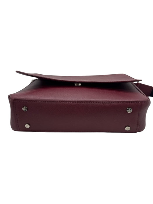 Vivienne Westwood Burgundy & Black Leather Crossbody Logo Messenger Bag Burgundy & Black / Medium