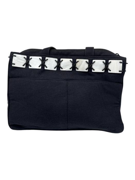 Timmy Woods Black & Iridescent Canvas Mother of Pearl Squares Zip closure Bag Black & Iridescent / M
