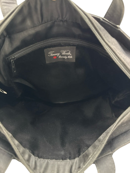 Timmy Woods Black & Iridescent Canvas Mother of Pearl Squares Zip closure Bag Black & Iridescent / M