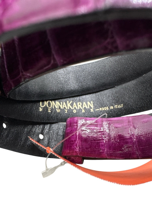 Donna Karan Purple Crocodile Snap button Belts Purple / L