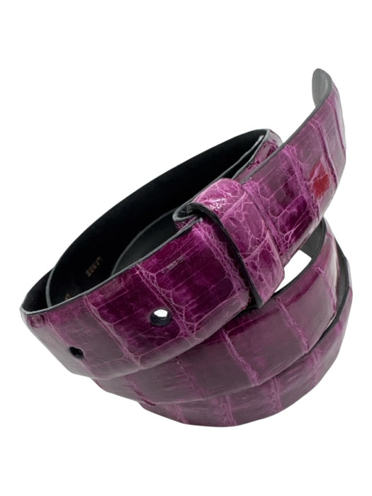 Donna Karan Purple Crocodile Snap button Belts Purple / L