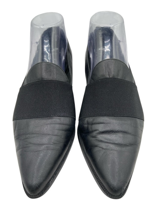 Stuart Weitzman Shoe Size 8.5 Black Leather Elastic Band Pointed Toe Loafers Black / 8.5