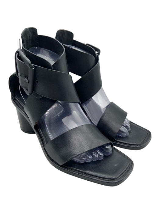 Ann Demeulemeester Shoe Size 39 Black Leather Buckle Criss Cross Strap Sandals Black / 39