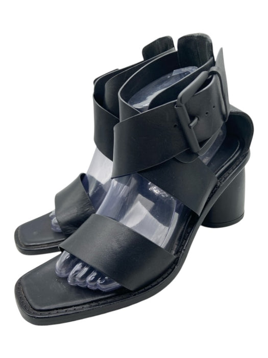 Ann Demeulemeester Shoe Size 39 Black Leather Buckle Criss Cross Strap Sandals Black / 39