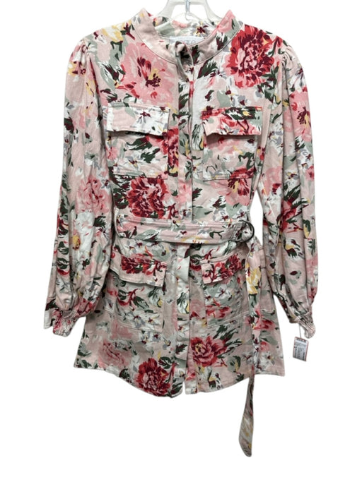 Mare Mare x Anthropologie Size M Pink, Green, Red Cotton Twill Floral Mini Dress Pink, Green, Red / M