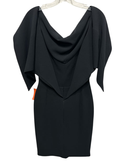 Gareth Pugh Size 4 Black Polyester Silk Lining Cape Open Back Sheath Dress Black / 4