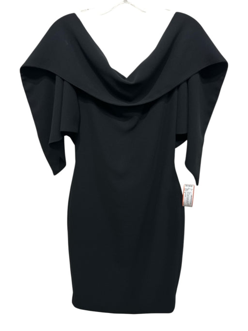 Gareth Pugh Size 4 Black Polyester Silk Lining Cape Open Back Sheath Dress Black / 4