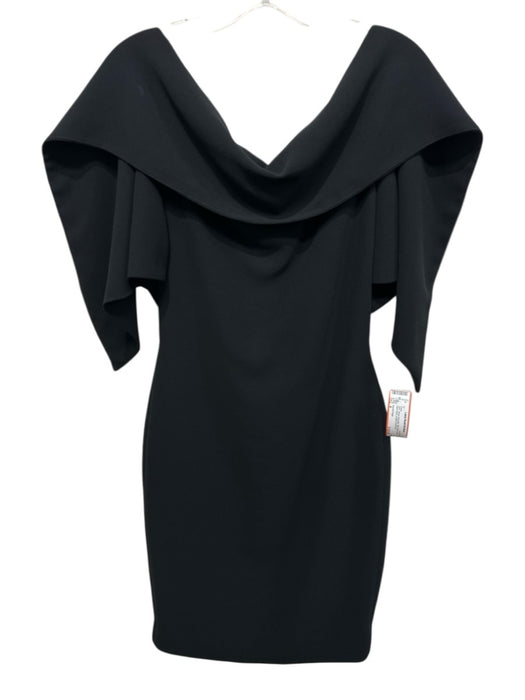 Gareth Pugh Size 4 Black Polyester Silk Lining Cape Open Back Sheath Dress Black / 4