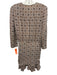 Veronica Beard Size 6 Beige, Brown, Orange Silk Surplice Ruched Mini Dress Beige, Brown, Orange / 6