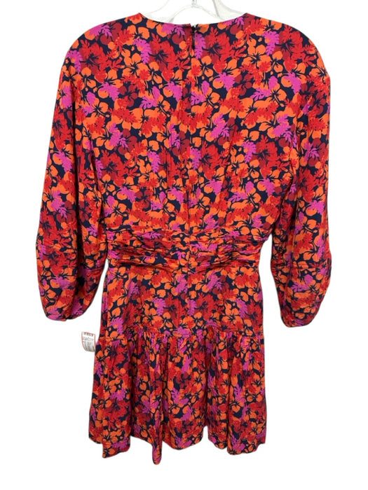 Derek Lam 10 Crosby Size 4 orange, fuchsia, black Viscose Floral Cut Out Dress orange, fuchsia, black / 4