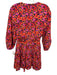 Derek Lam 10 Crosby Size 4 orange, fuchsia, black Viscose Floral Cut Out Dress orange, fuchsia, black / 4