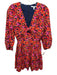 Derek Lam 10 Crosby Size 4 orange, fuchsia, black Viscose Floral Cut Out Dress orange, fuchsia, black / 4