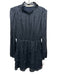 Marie Oliver Size XS Navy Blue Silk Blend Elastic Waist Squares Tiered Dress Navy Blue / XS