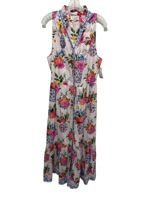 Elizabeth James the Label Size M Pink, Blue & Multi Cotton Sleeveless Maxi Dress Pink, Blue & Multi / M