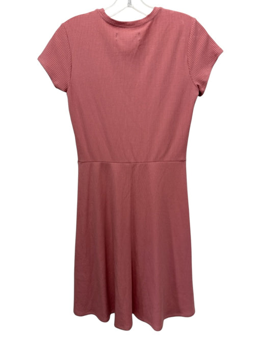 Reformation Size M Dusty Pink Tencel Blend Short Sleeve Ribbed Round Neck Dress Dusty Pink / M