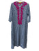 Roberta Roller Rabbit Size S Blue, Fuchsia & White Cotton Long Sleeve Maxi Dress Blue, Fuchsia & White / S