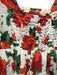 Maeve Size XS White, Red & Green Cotton Short Puff Sleeve Floral Smock Top Dress White, Red & Green / XS