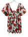 Maeve Size XS White, Red & Green Cotton Short Puff Sleeve Floral Smock Top Dress White, Red & Green / XS