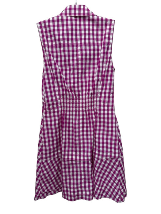 Derek Lam 10 Crosby Size 2 Magenta & White Cotton Sleeveless Checked Dress Magenta & White / 2