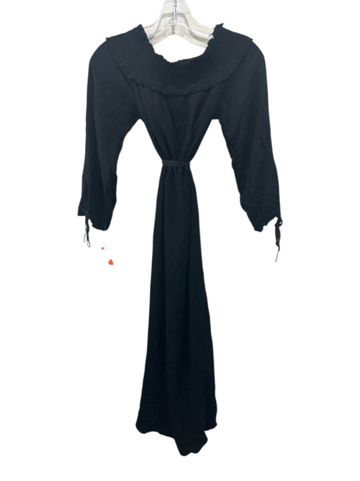 Tibi Size 0 Black No Fabric Tag Off Shoulder Dotted Long Sleeve Midi Dress Black / 0