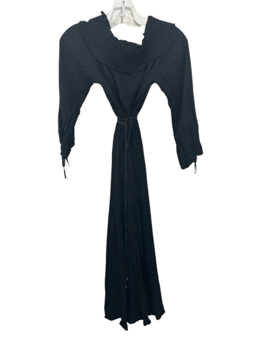 Tibi Size 0 Black No Fabric Tag Off Shoulder Dotted Long Sleeve Midi Dress Black / 0