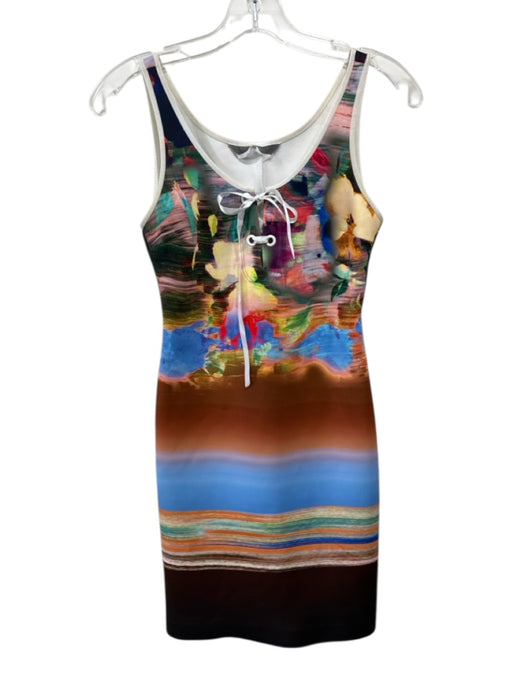 Clover Canyon Size XS Brown, Blue & Multi Polyester Blend Sleeveless Lace Up Top Brown, Blue & Multi / XS