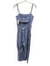 Bimba Y Lola Size S Blue & White Cotton Spaghetti Strap Gingham Capri Jumpsuit Blue & White / S
