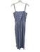 Bimba Y Lola Size S Blue & White Cotton Spaghetti Strap Gingham Capri Jumpsuit Blue & White / S