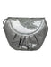 Stuart Weitzman Silver Leather Embroidered Rounded Rhinestone Design Bag Silver / Small