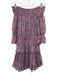 Misa Size S Pink & gray Viscose Floral Off the Shoulder Smock Detail Dress Pink & gray / S