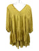 Cleobella Size S Golden Yellow Viscose 1/2 Balloon Sleeve Double V Neck Dress Golden Yellow / S