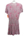 Poupette St. Barth Size S Pink & White Cotton Short Sleeve Abstract Print Dress Pink & White / S