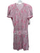Poupette St. Barth Size S Pink & White Cotton Short Sleeve Abstract Print Dress Pink & White / S