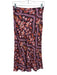 Rhode Size 4 Plum, Lavender & Multi Viscose Side Zip Abstract Print Skirt Plum, Lavender & Multi / 4
