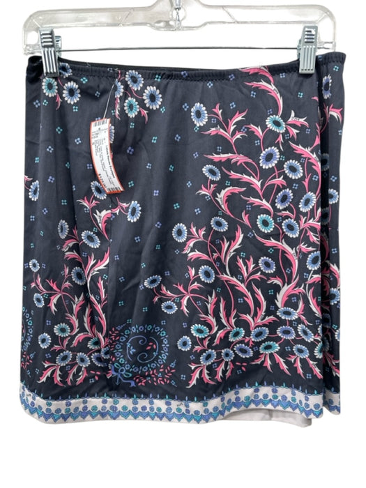 Emilio Pucci Size S Gray, Pink & white Nylon Elastic Waist Floral Mini Skirt Gray, Pink & white / S