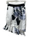 Prabal Gurung Size 0 White, Gray & Black Polyester Blend darted Back Zip Skirt White, Gray & Black / 0