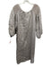 Innika Choo Size 3 Gray & Light pink Linen Long Balloon Sleeve Polka Dot Dress Gray & Light pink / 3