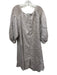 Innika Choo Size 3 Gray & Light pink Linen Long Balloon Sleeve Polka Dot Dress Gray & Light pink / 3