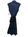 Antonelli Size 40 Navy & Black Cotton Sleeveless Button Up & Collar Midi Dress Navy & Black / 40
