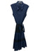 Antonelli Size 40 Navy & Black Cotton Sleeveless Button Up & Collar Midi Dress Navy & Black / 40