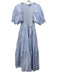 Sofie the Label Size S Light Blue Cotton Short Balloon Sleeve Fabric Block Dress Light Blue / S