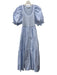 Sofie the Label Size S Light Blue Cotton Short Balloon Sleeve Fabric Block Dress Light Blue / S