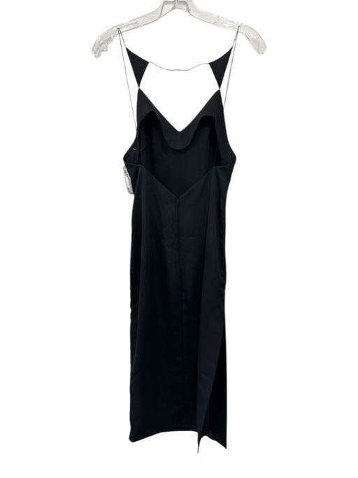 AQ AQ Size 2 Black Polyester Spaghetti Strap Triangle Darted Side Slit Dress Black / 2