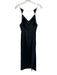 AQ AQ Size 2 Black Polyester Spaghetti Strap Triangle Darted Side Slit Dress Black / 2